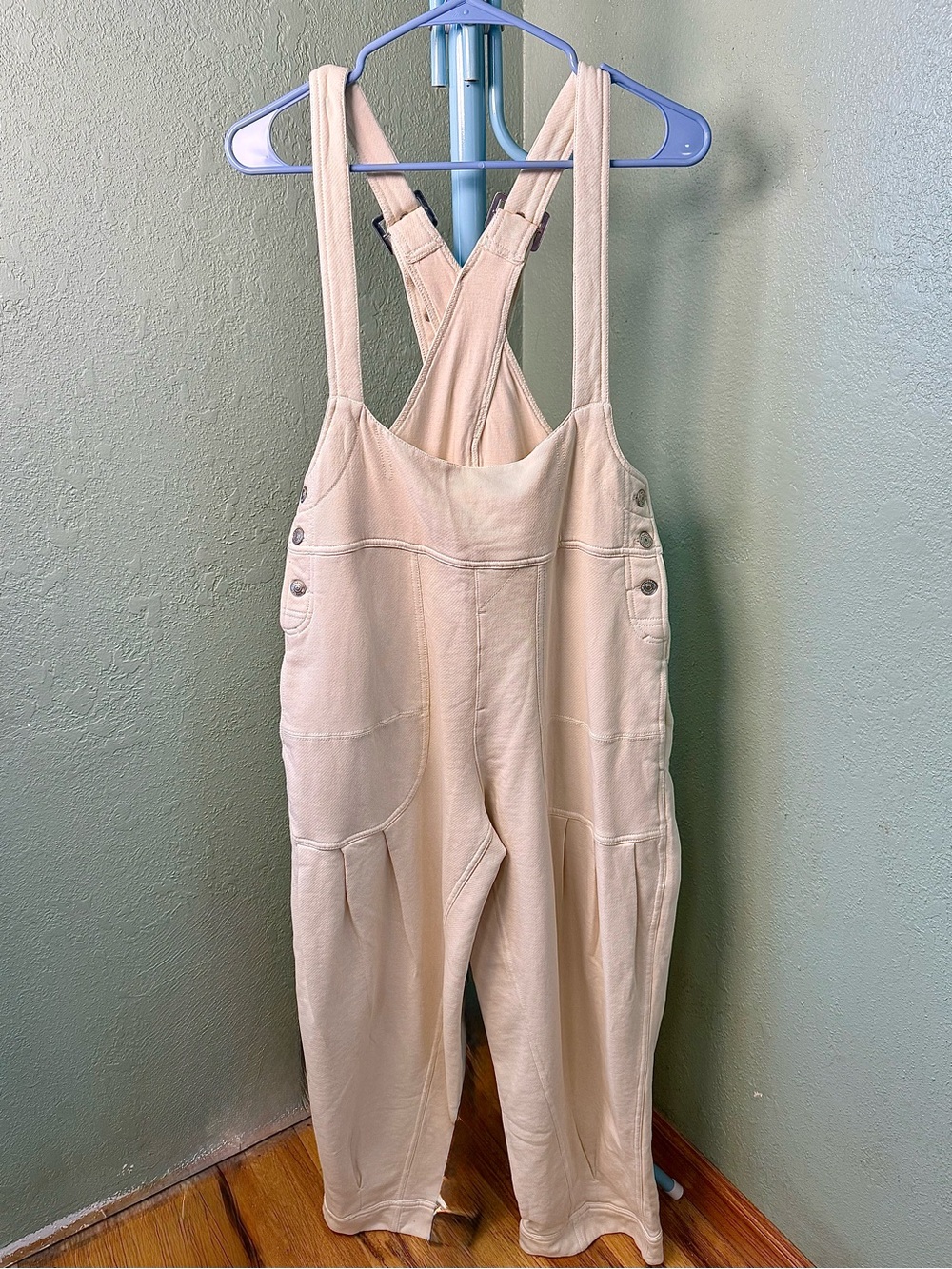 NWT Free People We The Free Felix Tapered Overalls In Ivory Tea XS